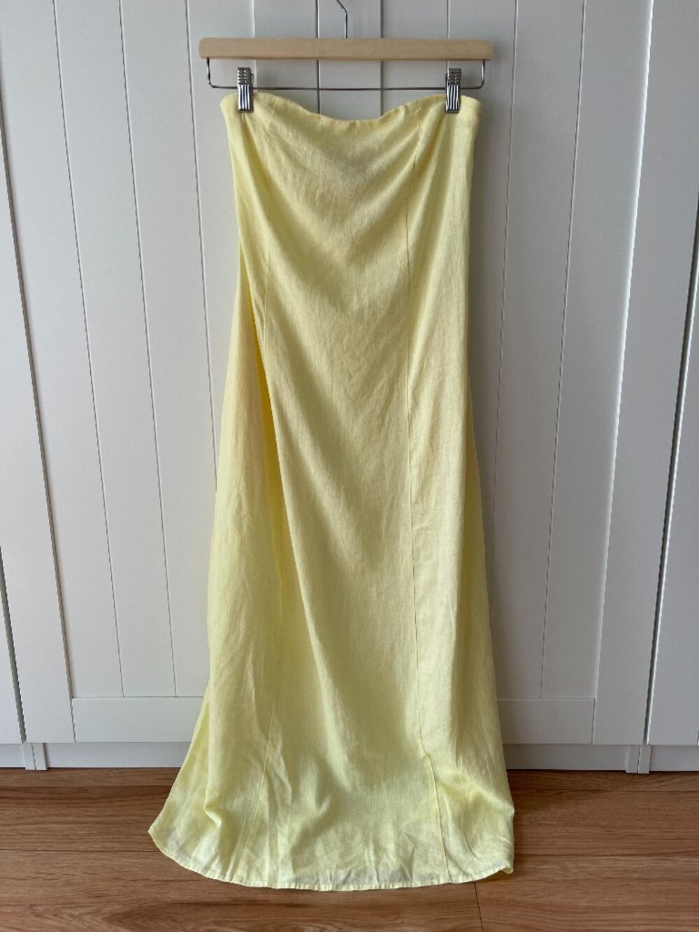 Butter Yellow Linen Blend Maxi Dress